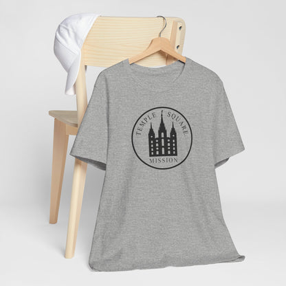 Utah Salt Lake City Temple Square Mission Circular Monochrome Logo T-Shirt - Latter-Day Saint LDS Missionary Gift - Book of Mormon