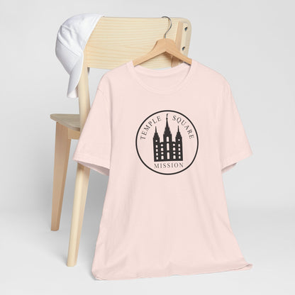 Utah Salt Lake City Temple Square Mission Circular Monochrome Logo T-Shirt - Latter-Day Saint LDS Missionary Gift - Book of Mormon