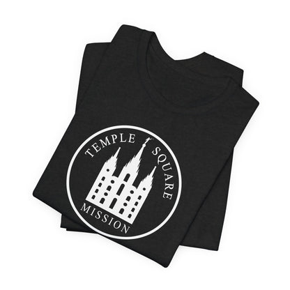 Utah Salt Lake City Temple Square Mission Circular Monochrome Logo T-Shirt - Latter-Day Saint LDS Missionary Gift - Book of Mormon