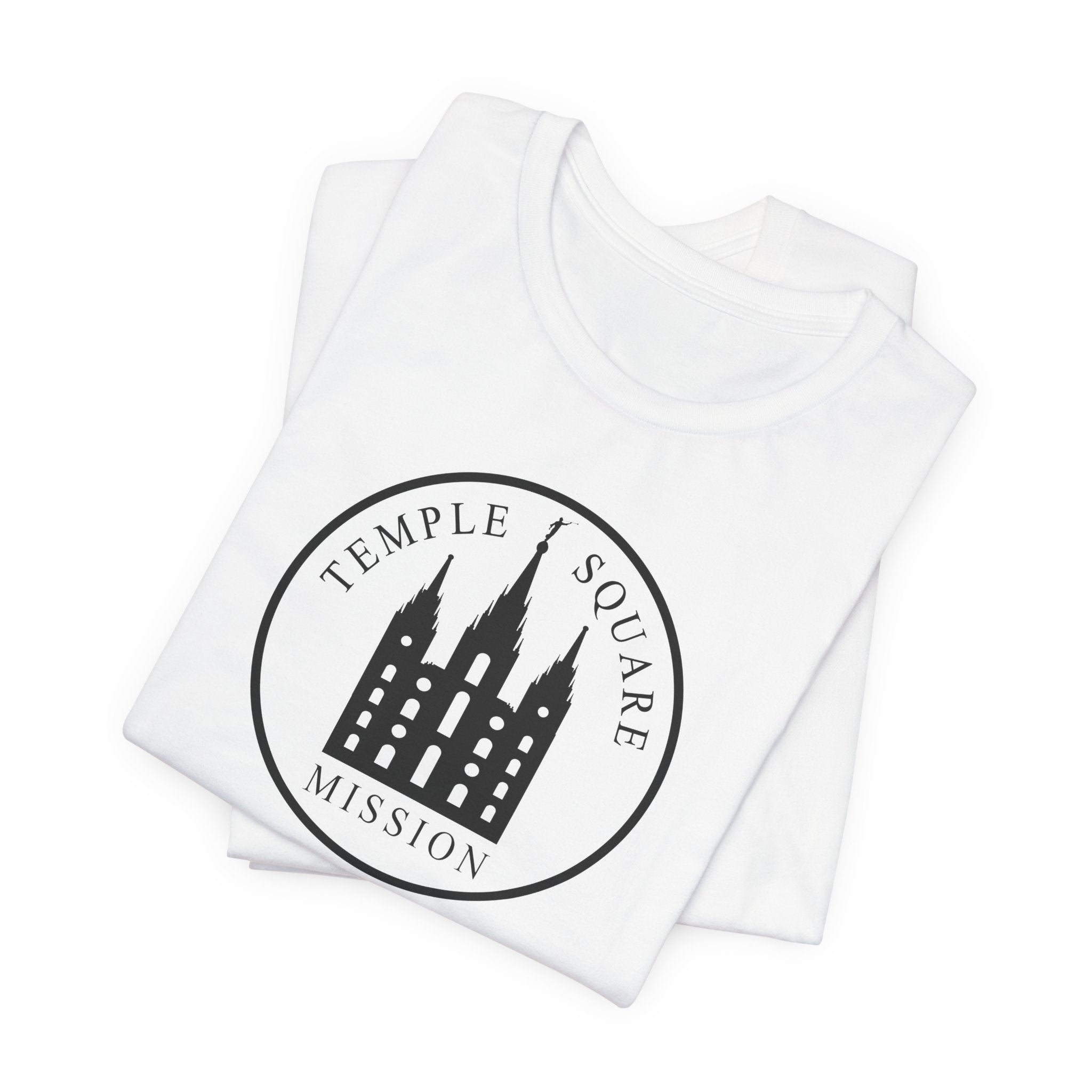 Utah Salt Lake City Temple Square Mission Circular Monochrome Logo T-Shirt - Latter-Day Saint LDS Missionary Gift - Book of Mormon