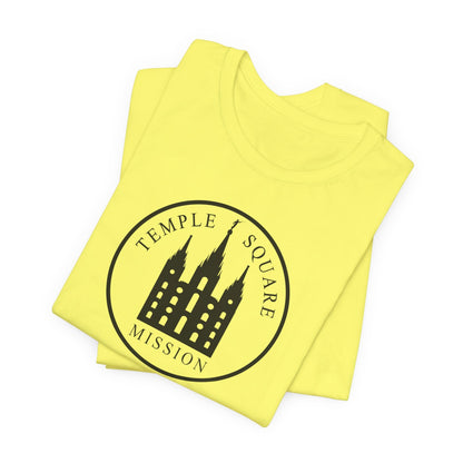 Utah Salt Lake City Temple Square Mission Circular Monochrome Logo T-Shirt - Latter-Day Saint LDS Missionary Gift - Book of Mormon