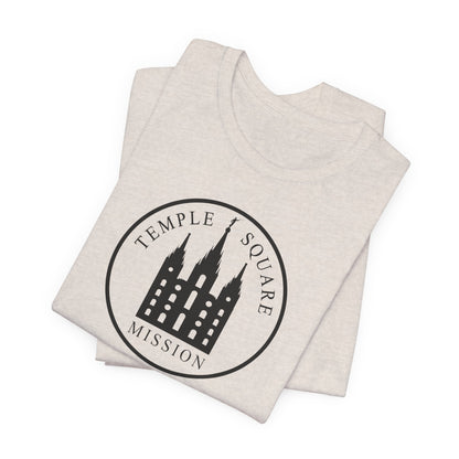 Utah Salt Lake City Temple Square Mission Circular Monochrome Logo T-Shirt - Latter-Day Saint LDS Missionary Gift - Book of Mormon