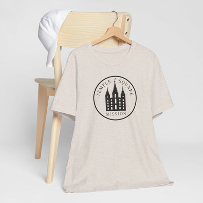 Utah Salt Lake City Temple Square Mission Circular Monochrome Logo T-Shirt - Latter-Day Saint LDS Missionary Gift - Book of Mormon