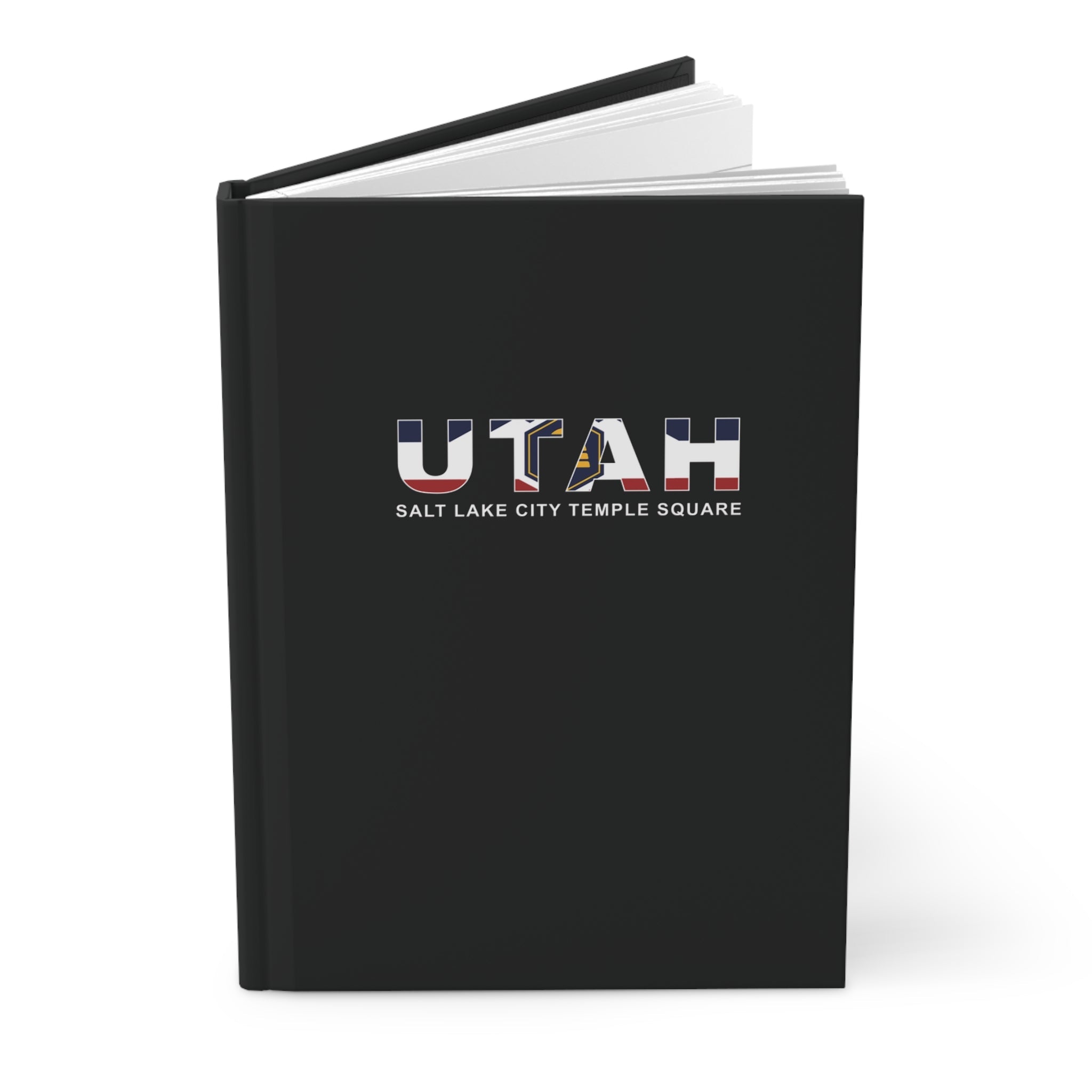 Utah Salt Lake City Temple Square Mission Flag Title Black Hardcover Journal Matte - Latter-Day Saint LDS Missionary Gift - Book of Mormon