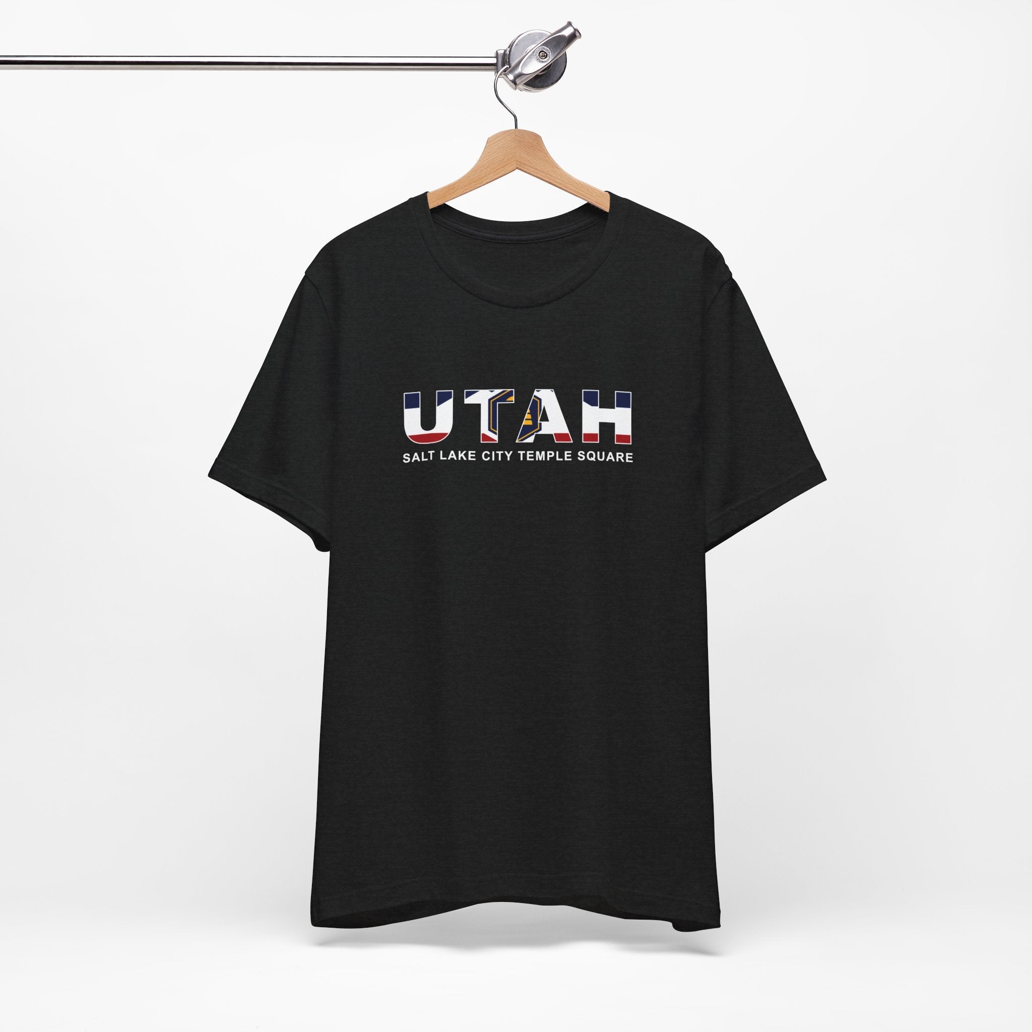 Utah Salt Lake City Temple Square Mission Flag Title T-shirt - Latter-Day Saint LDS Missionary Gift - Book of Mormon