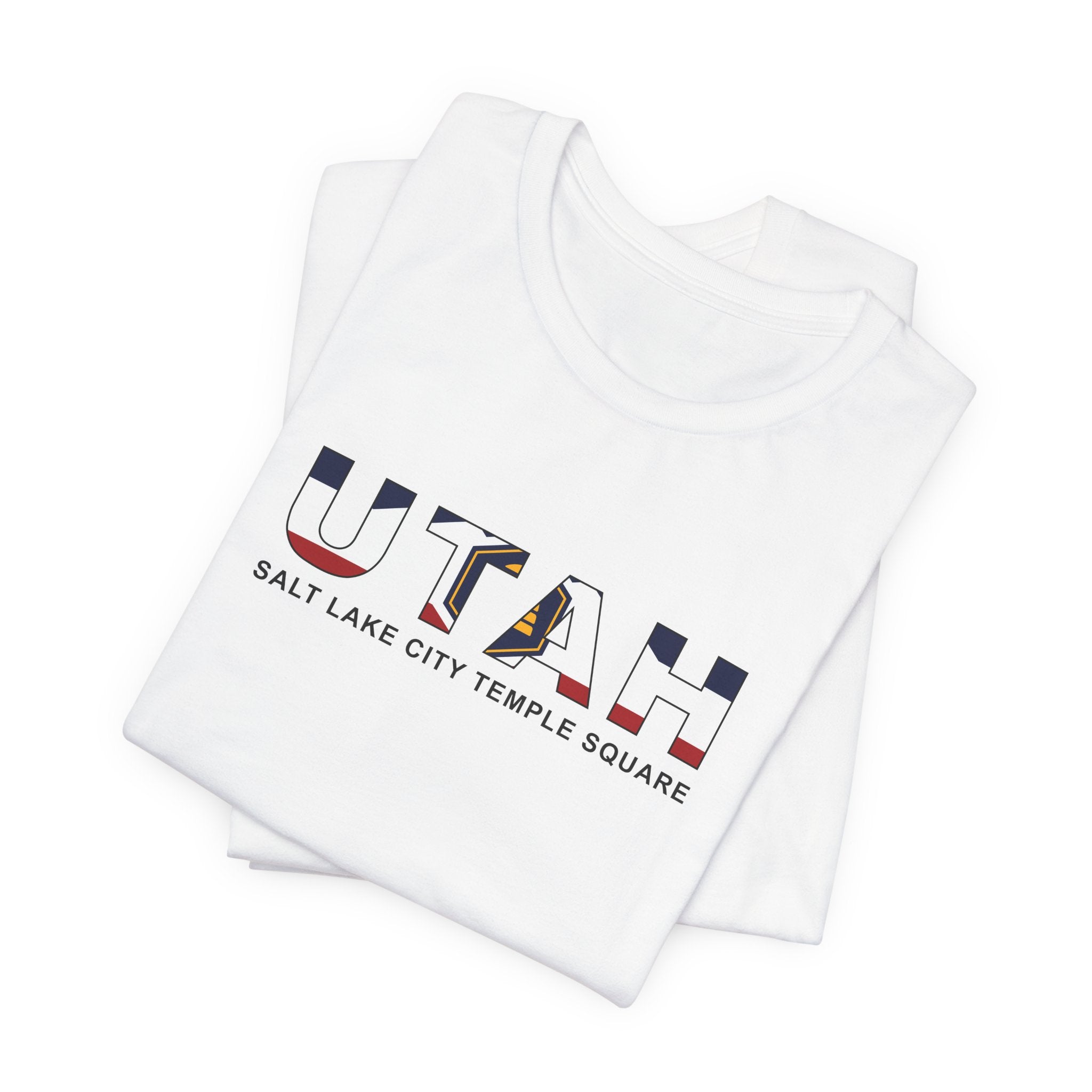 Utah Salt Lake City Temple Square Mission Flag Title T-shirt - Latter-Day Saint LDS Missionary Gift - Book of Mormon