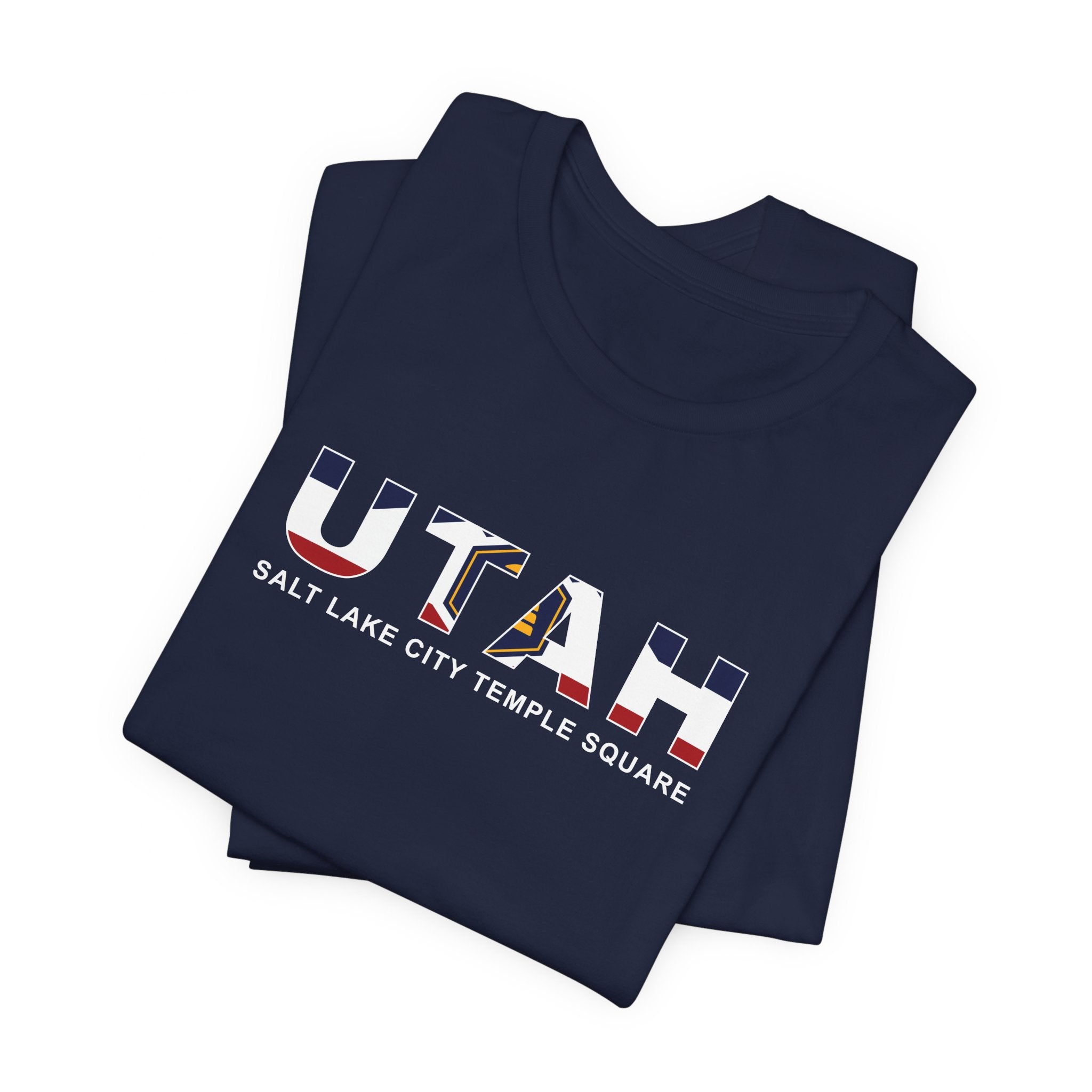 Utah Salt Lake City Temple Square Mission Flag Title T-shirt - Latter-Day Saint LDS Missionary Gift - Book of Mormon