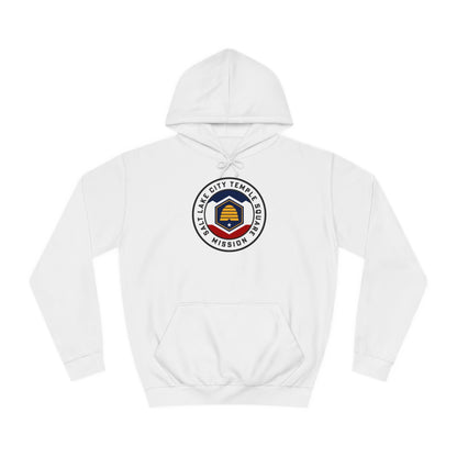 Utah Salt Lake City Temple Square Mission State Flag Logo (White Border) College Hoodie