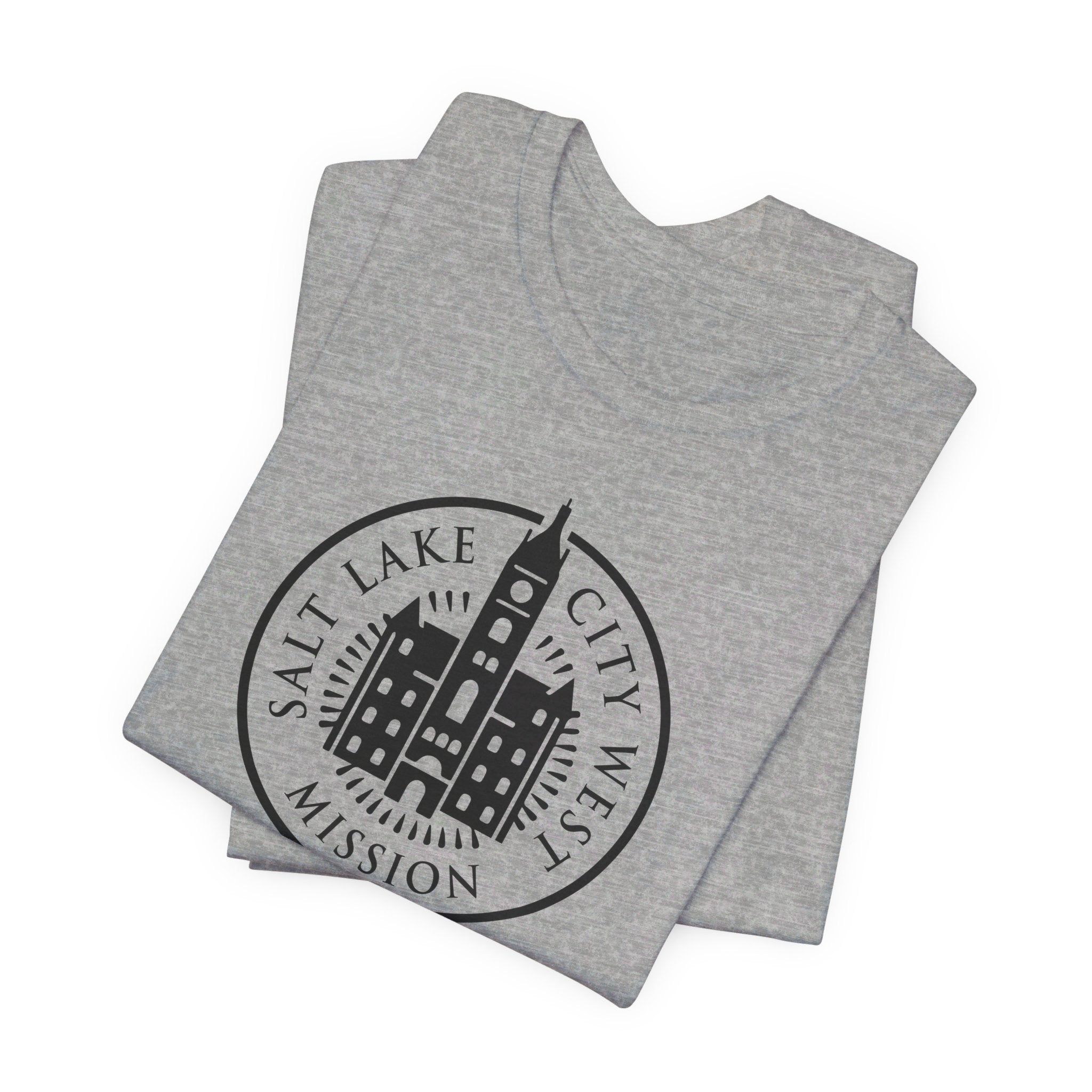 Utah Salt Lake City West Mission Circular Monochrome Logo T-Shirt - Latter-Day Saint LDS Missionary Gift - Book of Mormon