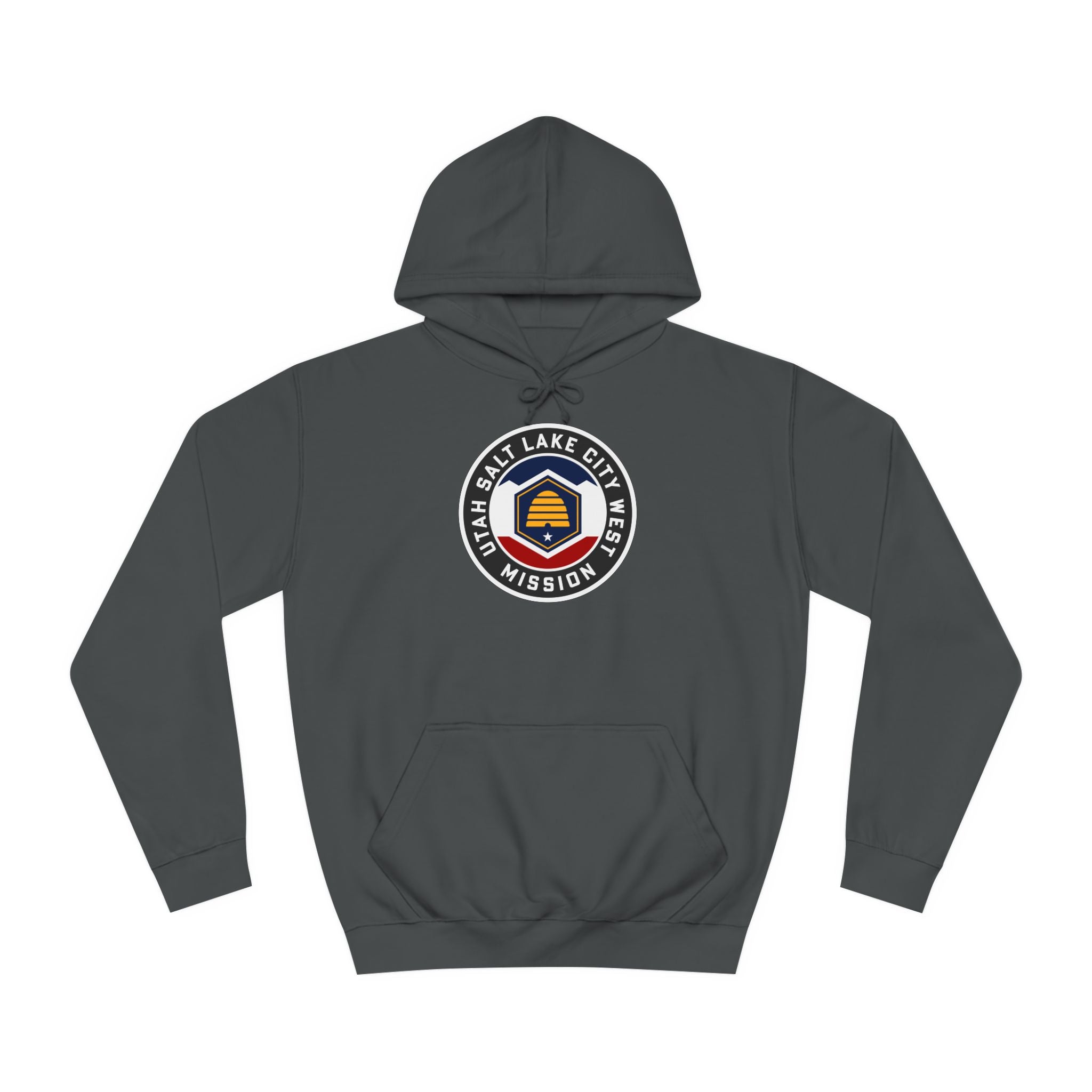 Utah Salt Lake City West Mission State Flag Logo (Black Border) College Hoodie