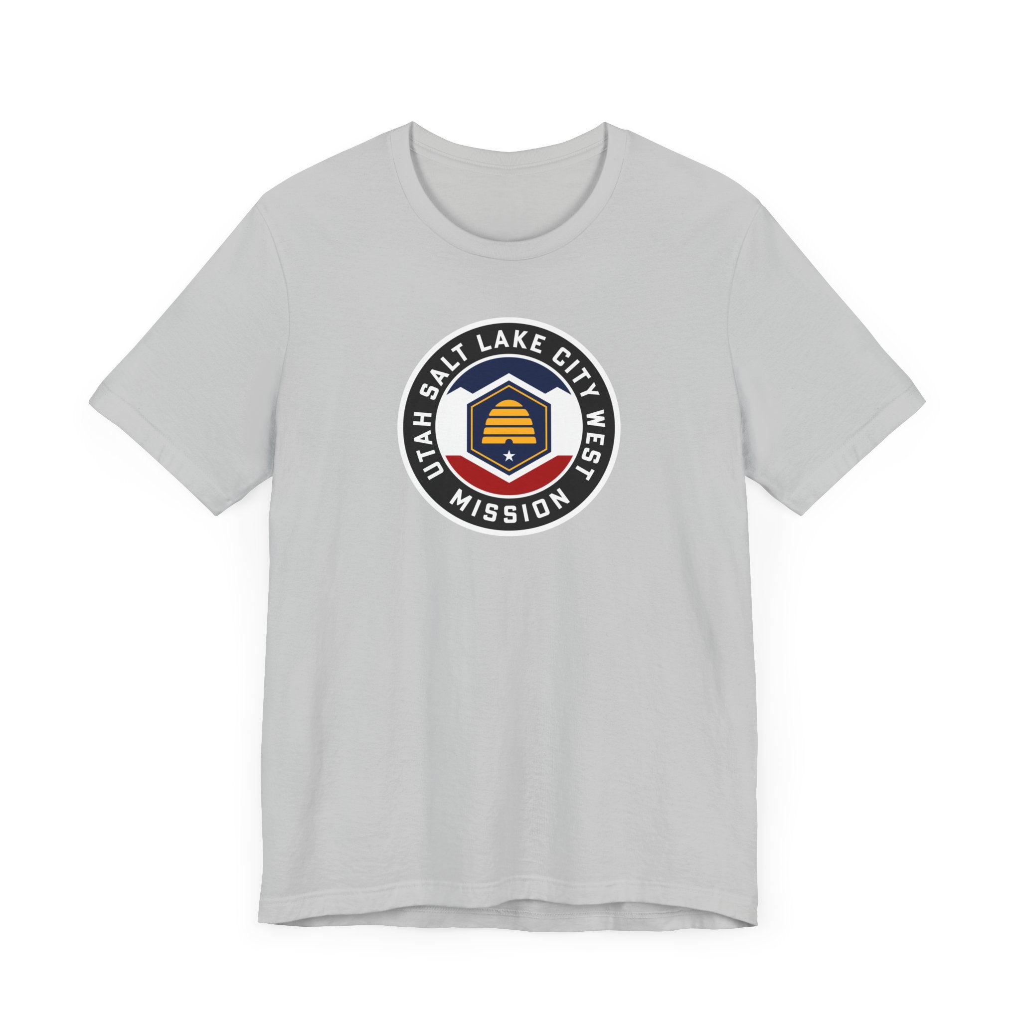 Utah Salt Lake City West Mission State Flag Logo (Black Border) T-shirt - Latter-Day Saint LDS Missionary Gift - Book of Mormon