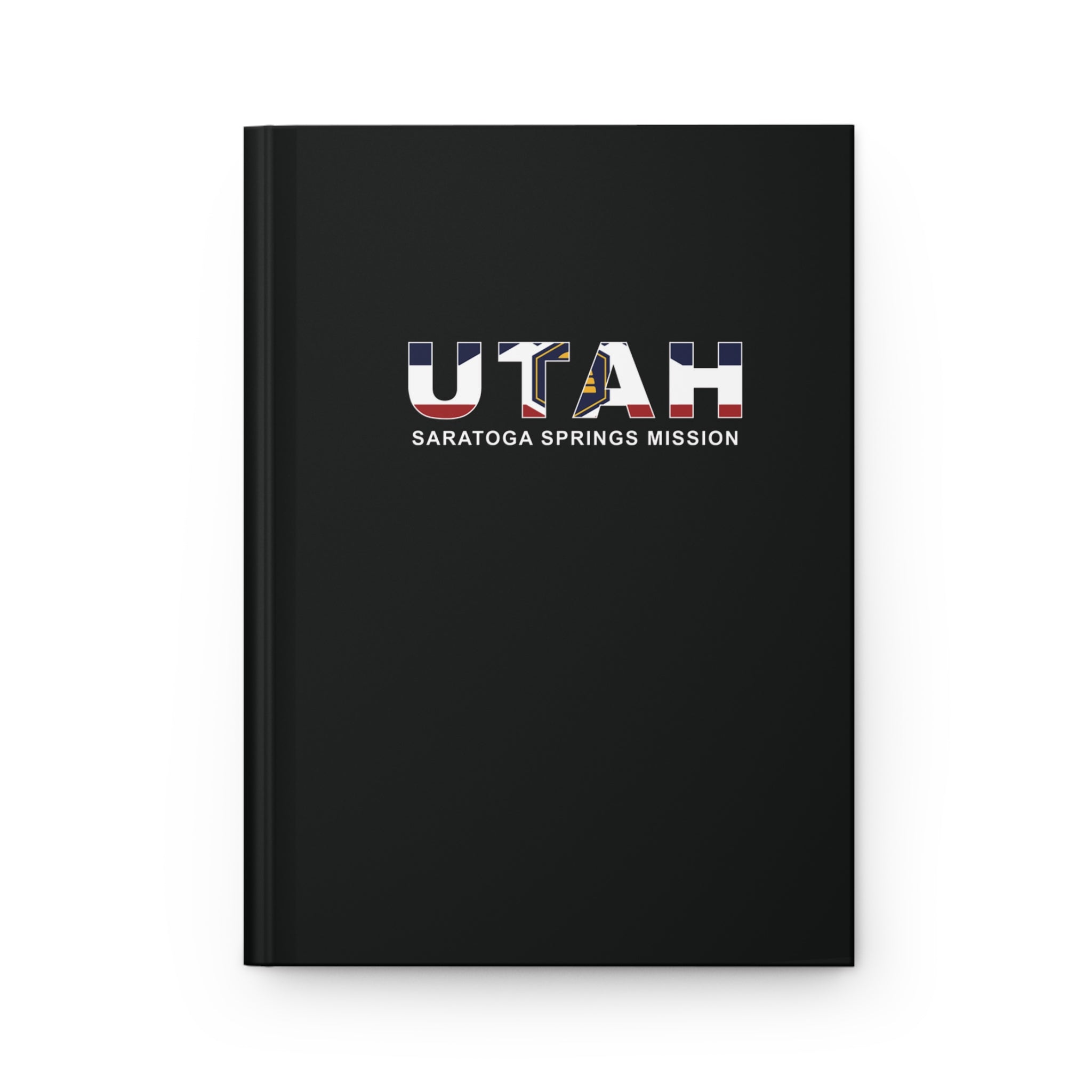 Utah Saratoga Springs Mission Flag Title Black Hardcover Journal Matte - Latter-Day Saint LDS Missionary Gift - Book of Mormon