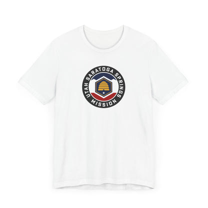 Utah Saratoga Springs Mission State Flag Logo (Black Border) T-shirt - Latter-Day Saint LDS Missionary Gift - Book of Mormon