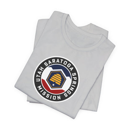 Utah Saratoga Springs Mission State Flag Logo (Black Border) T-shirt - Latter-Day Saint LDS Missionary Gift - Book of Mormon