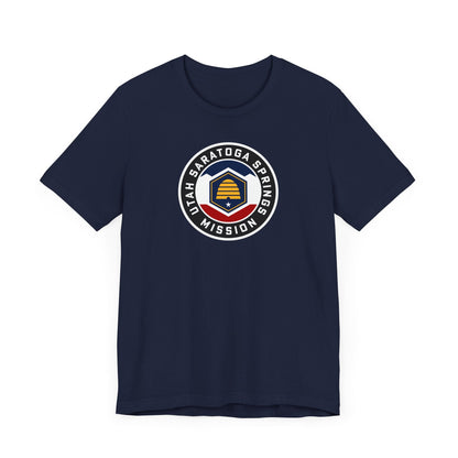 Utah Saratoga Springs Mission State Flag Logo (Black Border) T-shirt - Latter-Day Saint LDS Missionary Gift - Book of Mormon