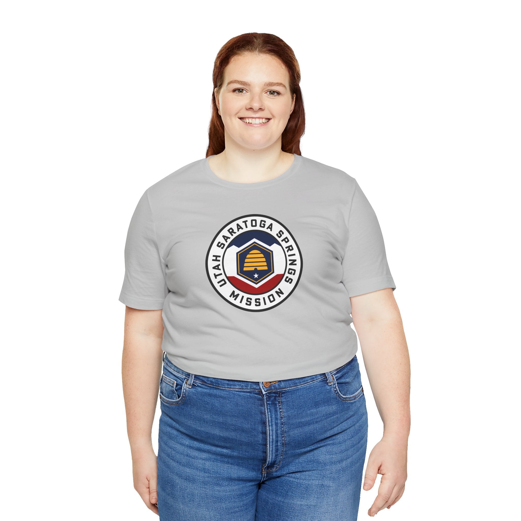 Utah Saratoga Springs Mission State Flag Logo (White Border) T-shirt - Latter-Day Saint LDS Missionary Gift - Book of Mormon