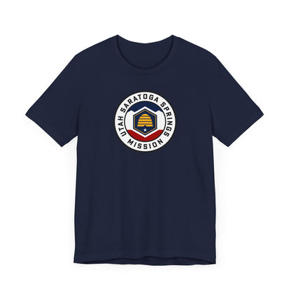 Utah Saratoga Springs Mission State Flag Logo (White Border) T-shirt - Latter-Day Saint LDS Missionary Gift - Book of Mormon