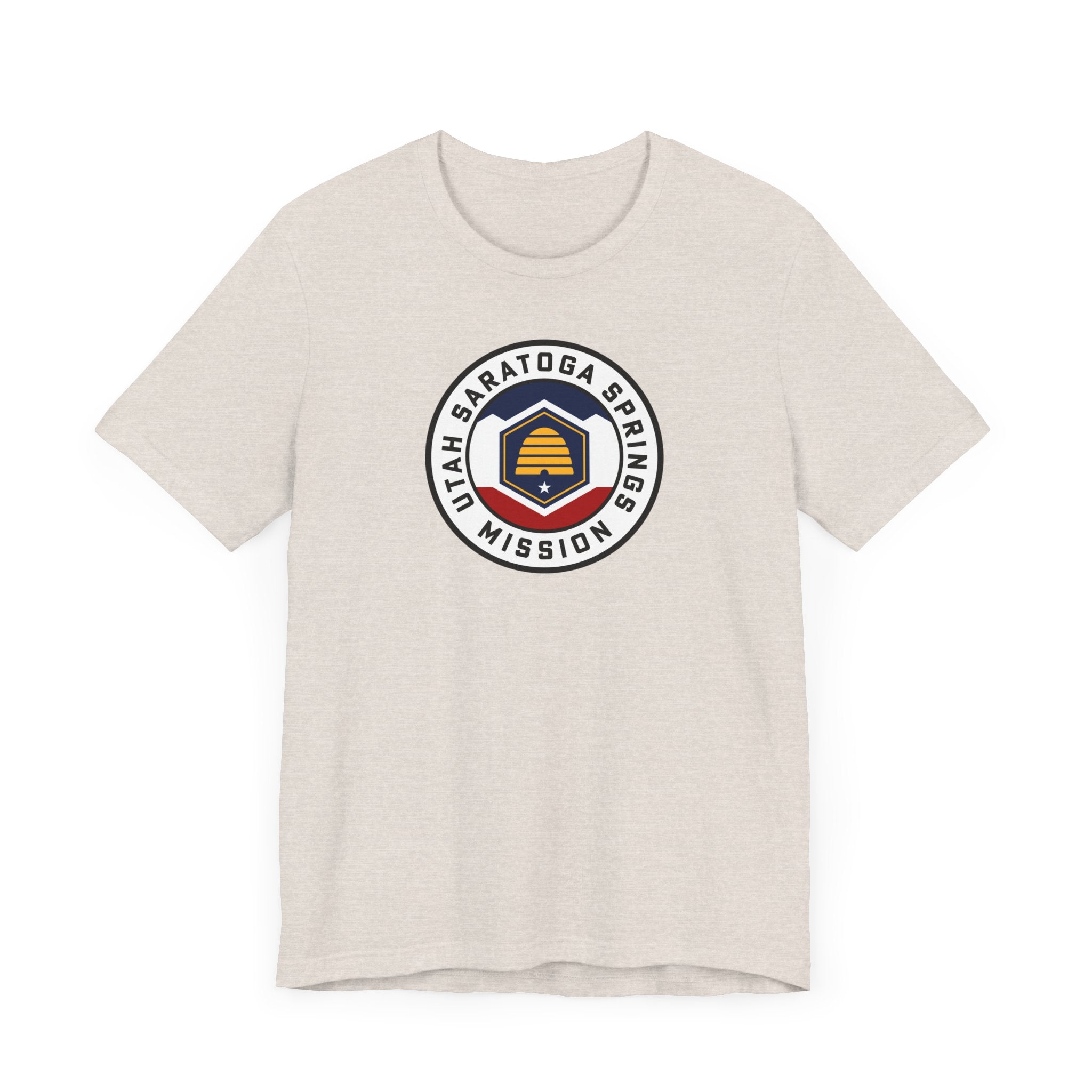 Utah Saratoga Springs Mission State Flag Logo (White Border) T-shirt - Latter-Day Saint LDS Missionary Gift - Book of Mormon