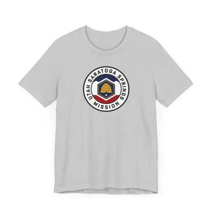 Utah Saratoga Springs Mission State Flag Logo (White Border) T-shirt - Latter-Day Saint LDS Missionary Gift - Book of Mormon