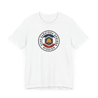 Utah Saratoga Springs Mission State Flag Logo (White Border) T-shirt - Latter-Day Saint LDS Missionary Gift - Book of Mormon