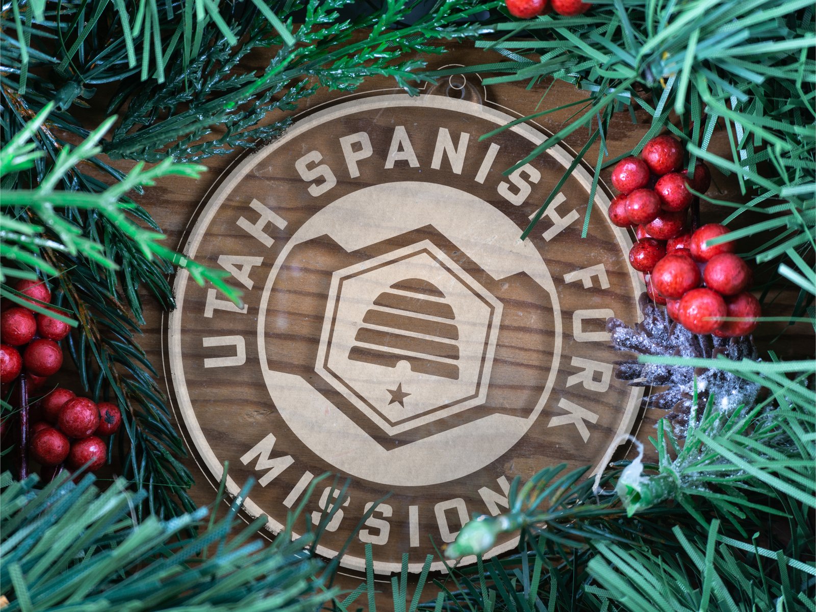 LDS Utah Spanish Fork Mission Christmas Ornament with Christmas Decorations