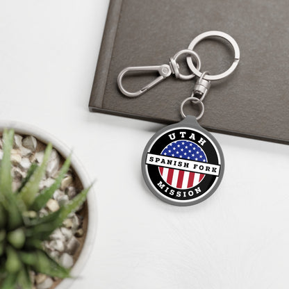 Utah Spanish Fork Mission Circle Flag Key Tag - Latter-Day Saint LDS Missionary Gift - Book of Mormon