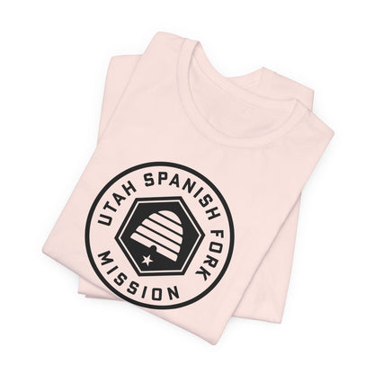 Utah Spanish Fork Mission Circular Monochrome Logo T-Shirt - Latter-Day Saint LDS Missionary Gift - Book of Mormon