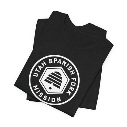 Utah Spanish Fork Mission Circular Monochrome Logo T-Shirt - Latter-Day Saint LDS Missionary Gift - Book of Mormon