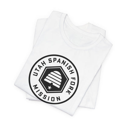 Utah Spanish Fork Mission Circular Monochrome Logo T-Shirt - Latter-Day Saint LDS Missionary Gift - Book of Mormon