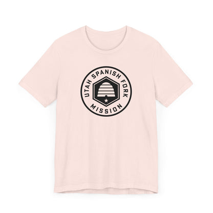 Utah Spanish Fork Mission Circular Monochrome Logo T-Shirt - Latter-Day Saint LDS Missionary Gift - Book of Mormon