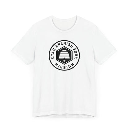 Utah Spanish Fork Mission Circular Monochrome Logo T-Shirt - Latter-Day Saint LDS Missionary Gift - Book of Mormon