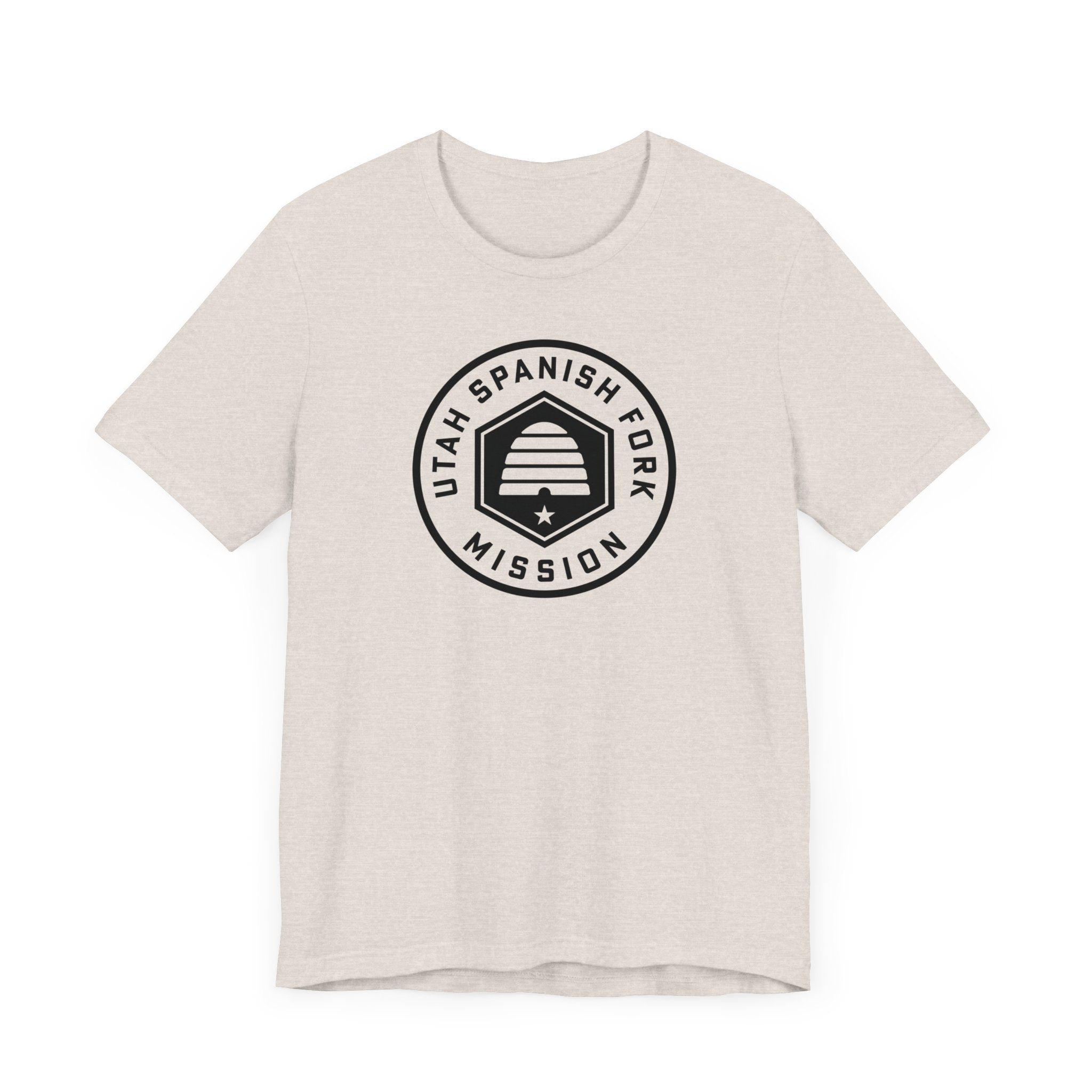 Utah Spanish Fork Mission Circular Monochrome Logo T-Shirt - Latter-Day Saint LDS Missionary Gift - Book of Mormon