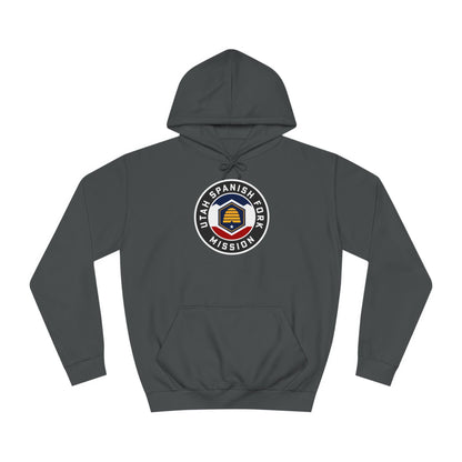 Utah Spanish Fork Mission State Flag Logo (Black Border) College Hoodie