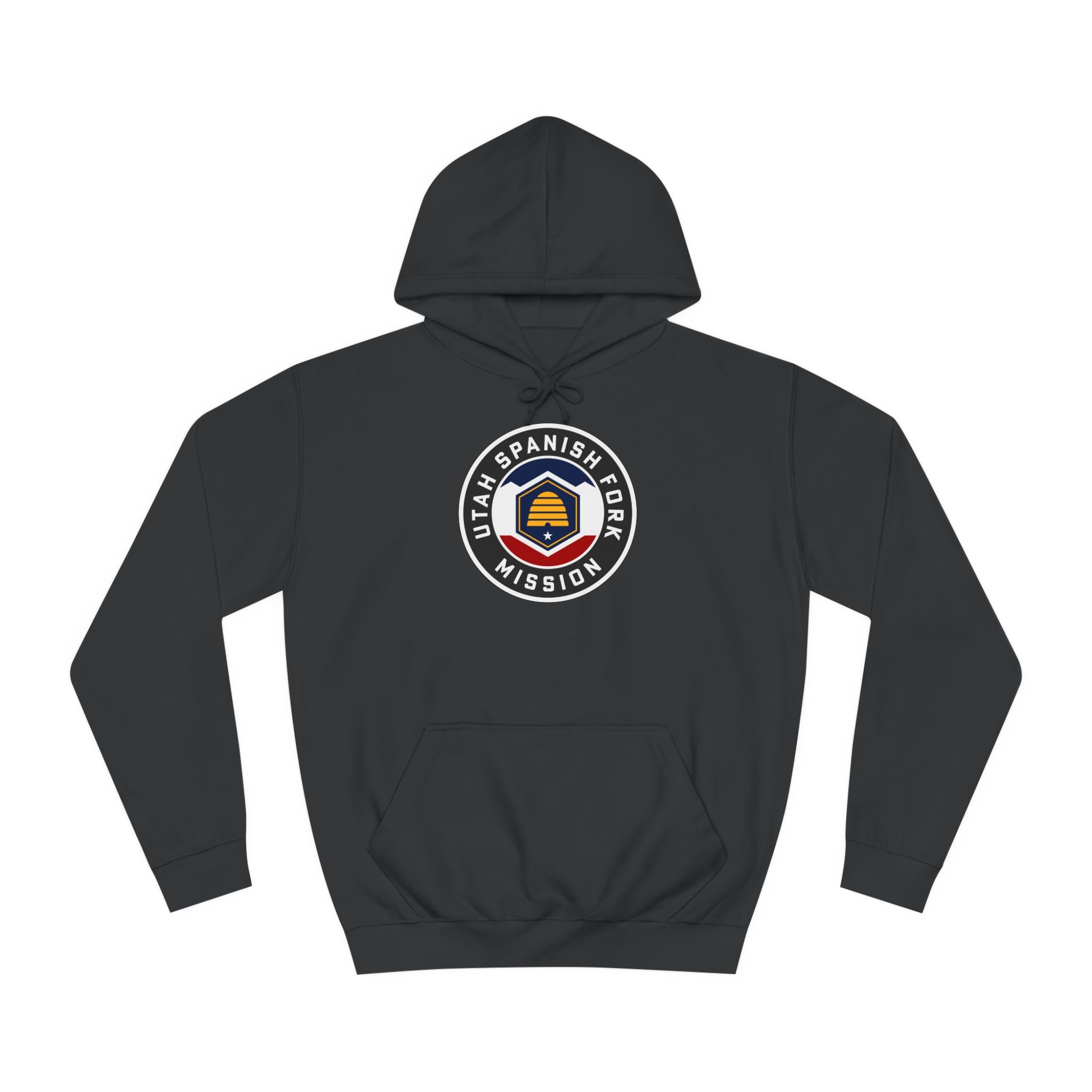 Utah Spanish Fork Mission State Flag Logo (Black Border) College Hoodie