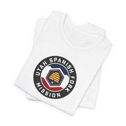 Utah Spanish Fork Mission State Flag Logo (Black Border) T-shirt - Latter-Day Saint LDS Missionary Gift - Book of Mormon