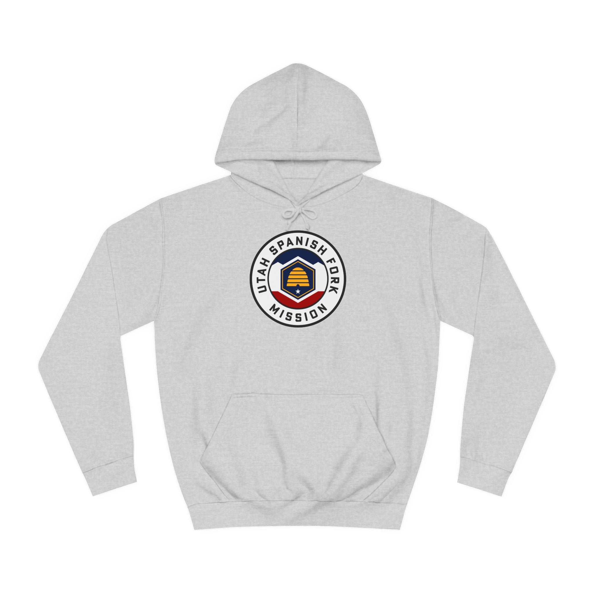 Utah Spanish Fork Mission State Flag Logo (White Border) College Hoodie