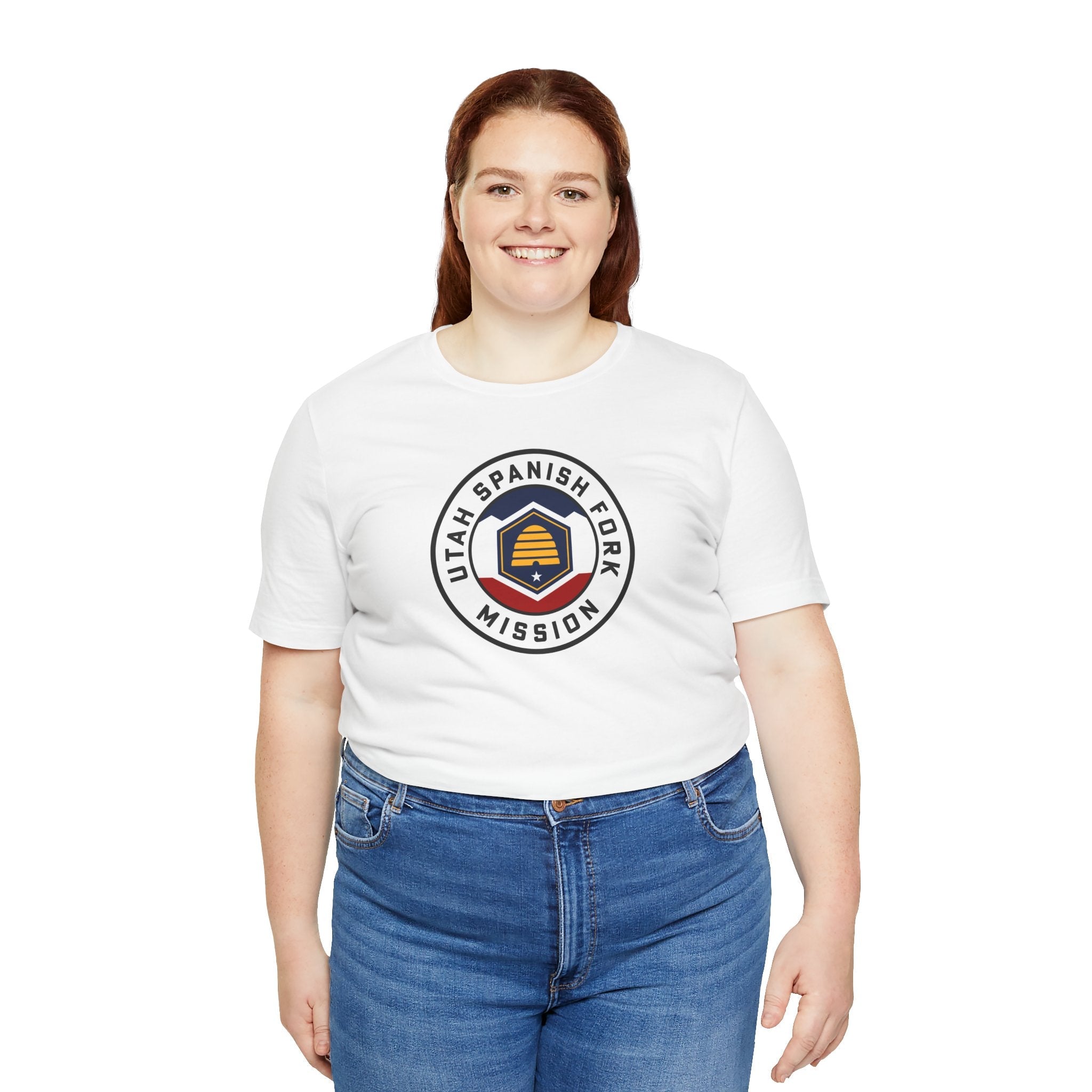 Utah Spanish Fork Mission State Flag Logo (White Border) T-shirt - Latter-Day Saint LDS Missionary Gift - Book of Mormon