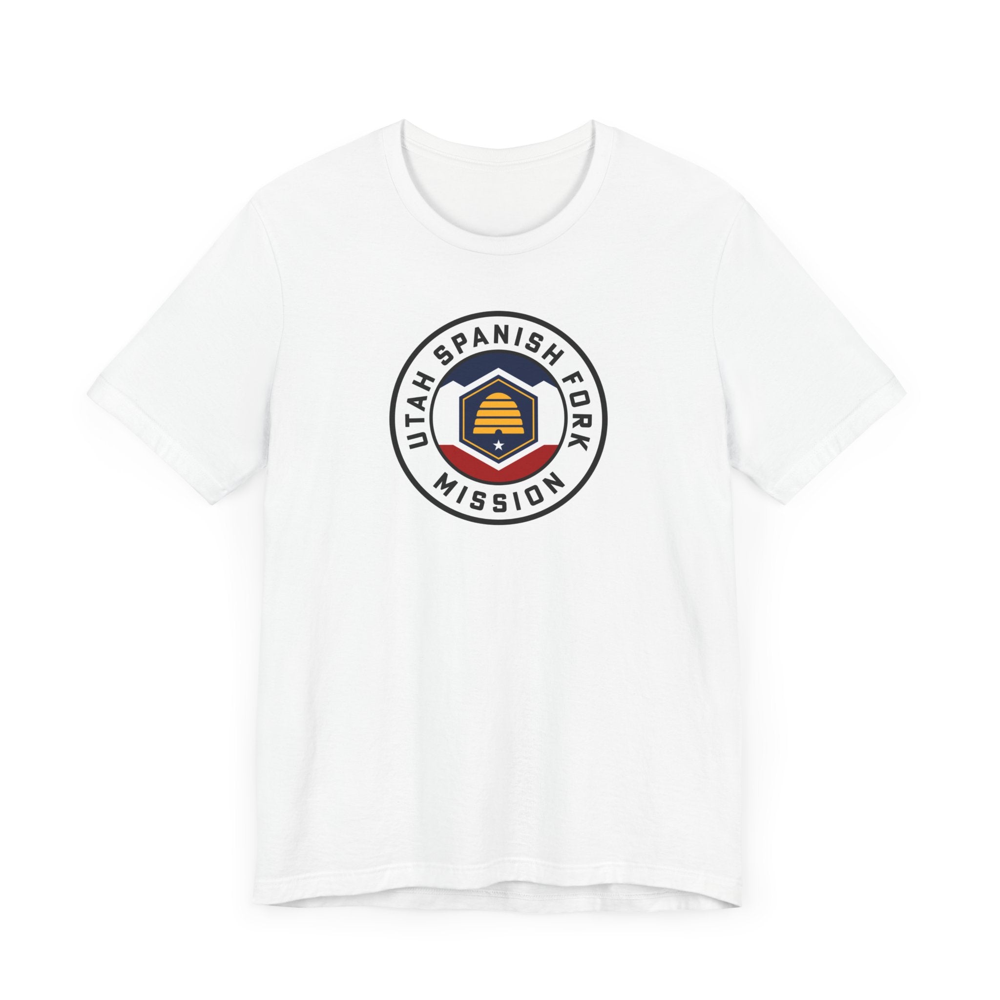 Utah Spanish Fork Mission State Flag Logo (White Border) T-shirt - Latter-Day Saint LDS Missionary Gift - Book of Mormon