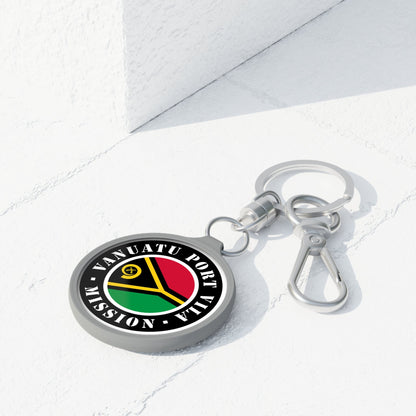 Vanuatu Port Vila Mission Circle Flag Key Tag - Latter-Day Saint LDS Missionary Gift - Book of Mormon