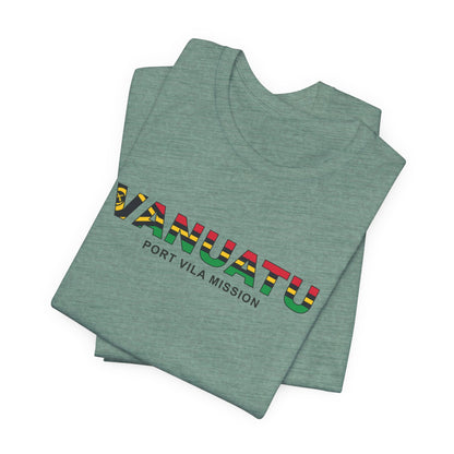 Vanuatu Port Vila Mission Flag Title T-shirt - Latter-Day Saint LDS Missionary Gift - Book of Mormon