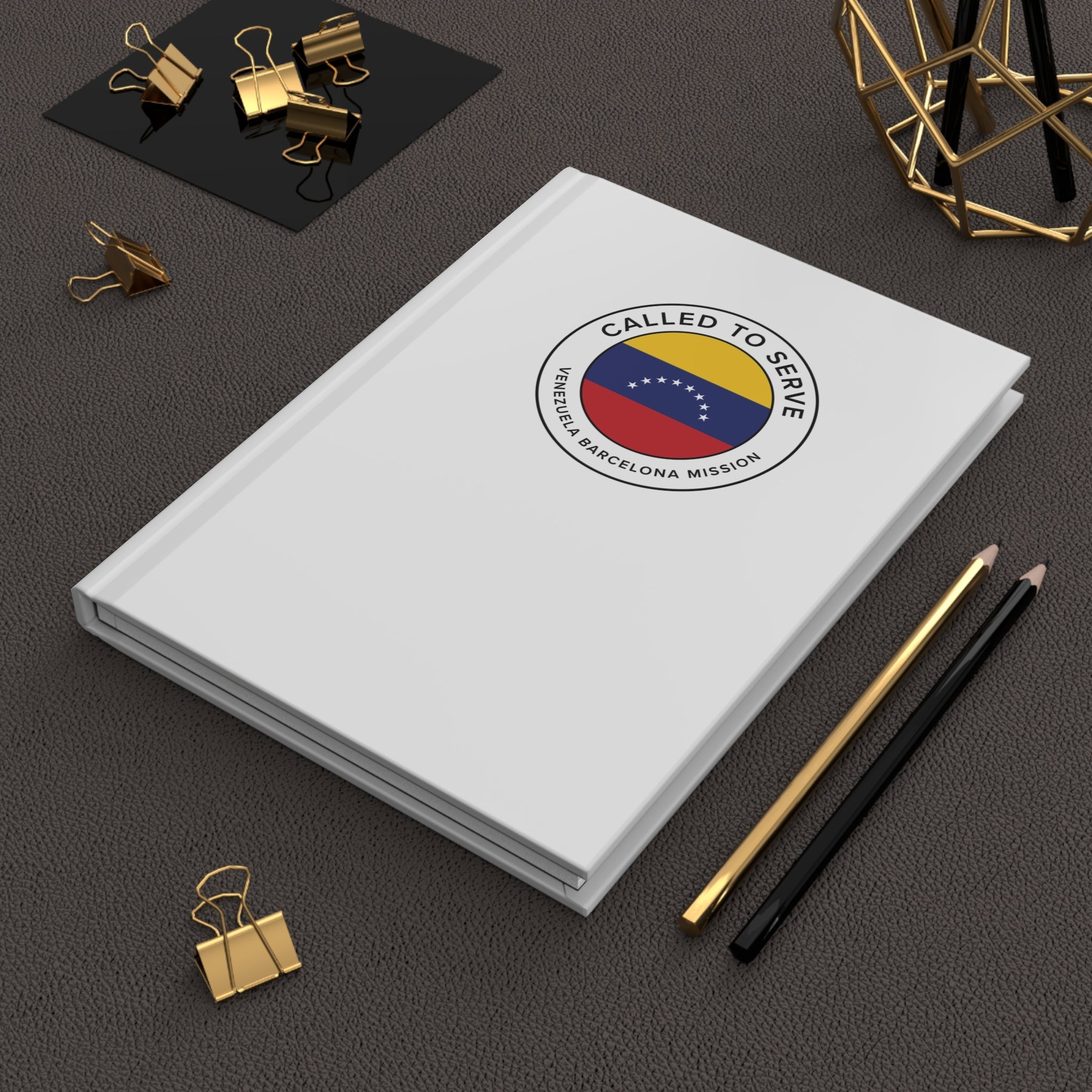 Venezuela Barcelona Mission Circle Flag Called to Serve White Hardcover Journal Matte - Latter-Day Saint LDS Missionary Gift - Book of Mormon