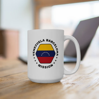 Venezuela Barcelona Mission Circular Flag White Ceramic Mug - Latter-Day Saint LDS Missionary Gift - Book of Mormon