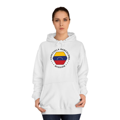 Venezuela Barcelona Mission Flag Logo (Black Border) College Hoodie - Latter-Day Saint LDS Missionary Gift - Book of Mormon