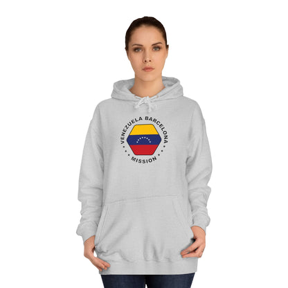 Venezuela Barcelona Mission Flag Logo (Black Border) College Hoodie - Latter-Day Saint LDS Missionary Gift - Book of Mormon