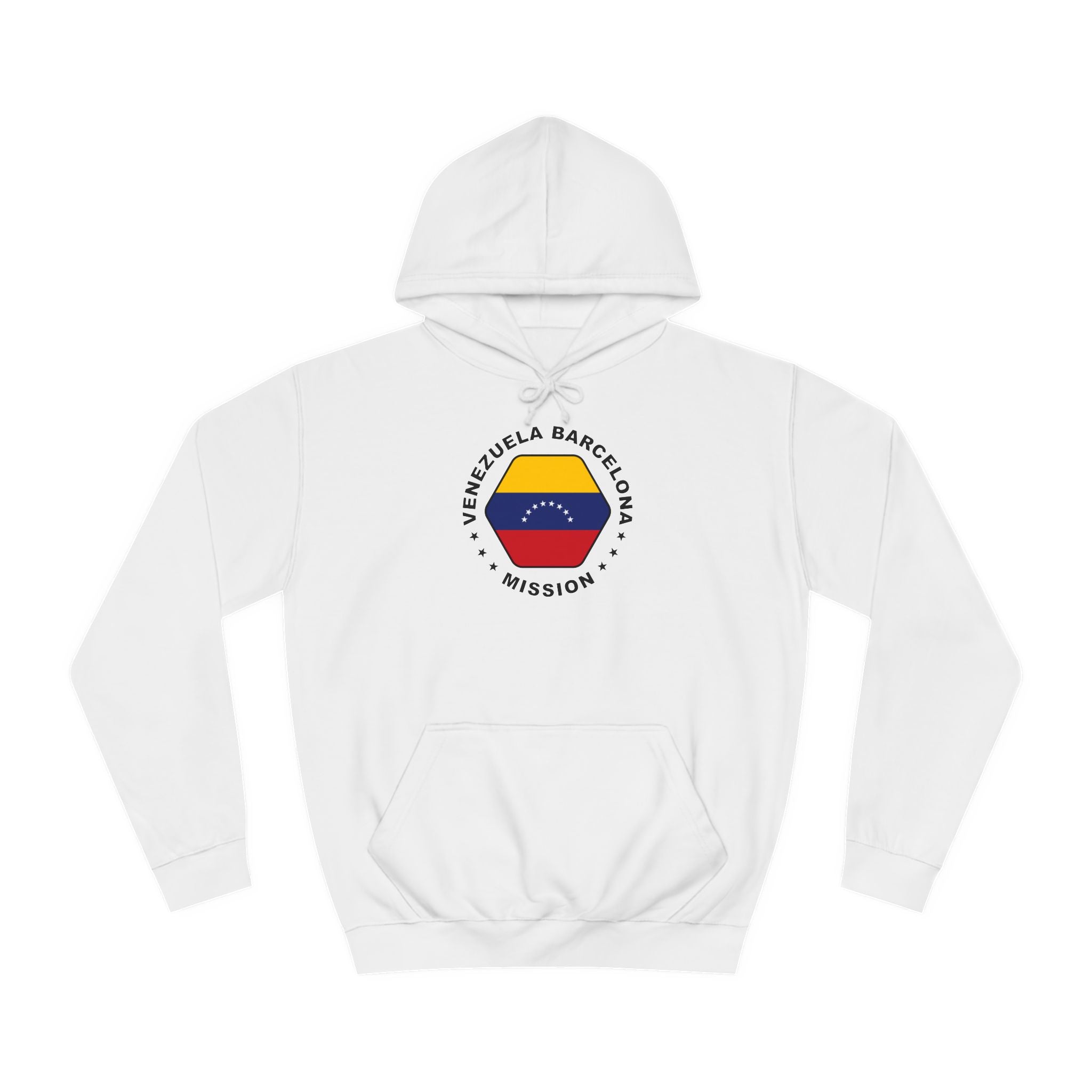 Venezuela Barcelona Mission Flag Logo (Black Border) College Hoodie - Latter-Day Saint LDS Missionary Gift - Book of Mormon