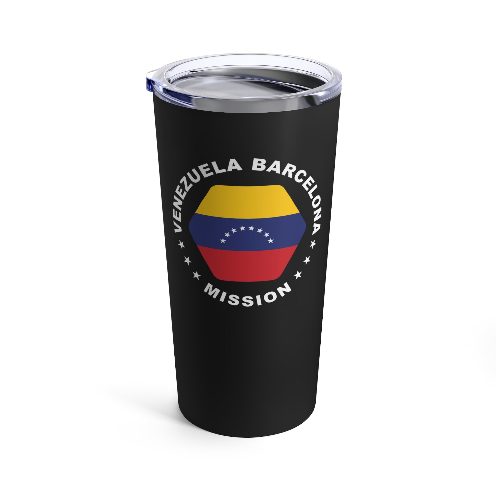 Venezuela Barcelona Mission Flag Logo Tumbler 20oz Black - Latter-Day Saint LDS Missionary Gift - Book of Mormon