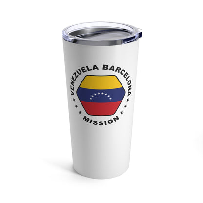 Venezuela Barcelona Mission Flag Logo Tumbler 20oz White - Latter-Day Saint LDS Missionary Gift - Book of Mormon