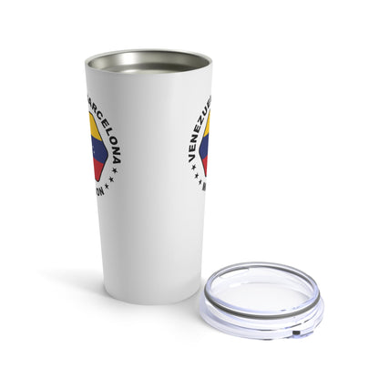 Venezuela Barcelona Mission Flag Logo Tumbler 20oz White - Latter-Day Saint LDS Missionary Gift - Book of Mormon