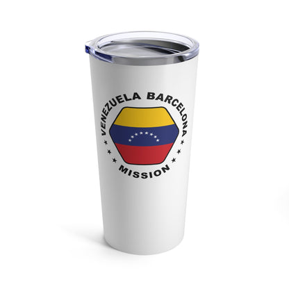 Venezuela Barcelona Mission Flag Logo Tumbler 20oz White - Latter-Day Saint LDS Missionary Gift - Book of Mormon