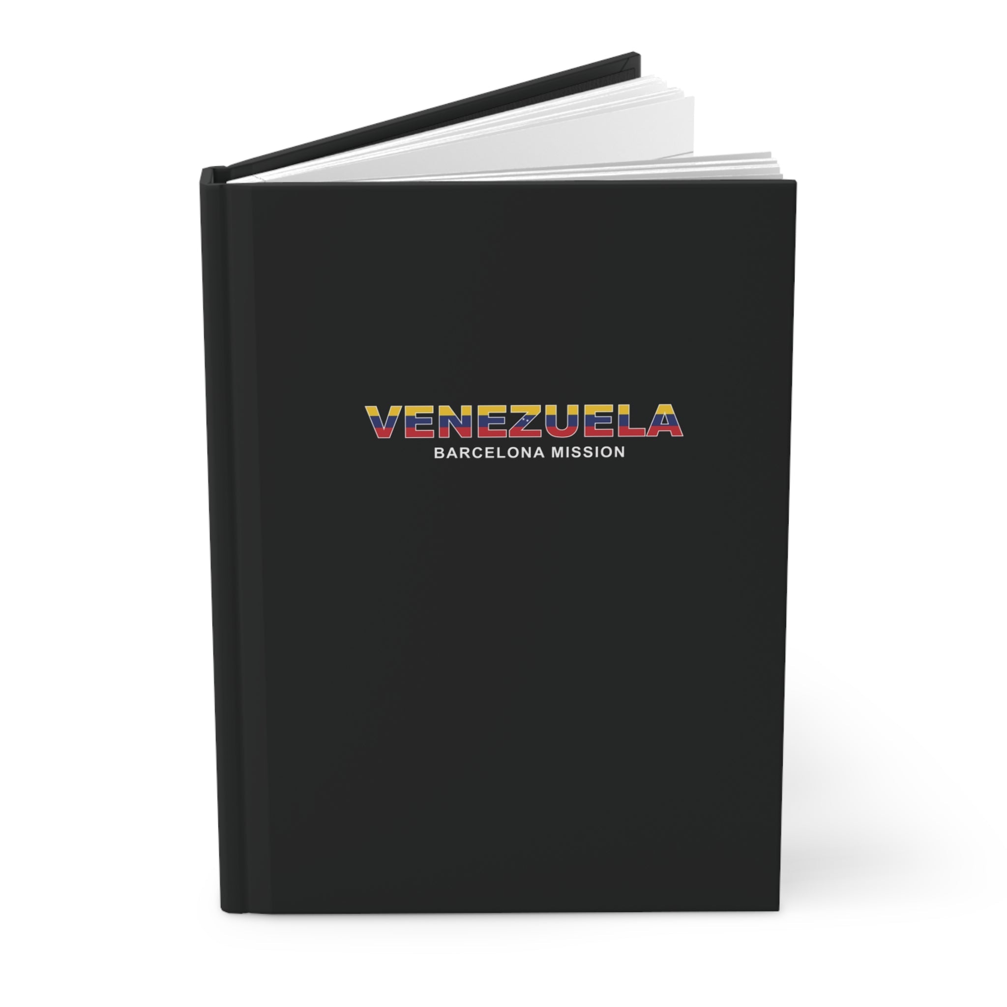 Venezuela Barcelona Mission Flag Title Black Hardcover Journal Matte - Latter-Day Saint LDS Missionary Gift - Book of Mormon